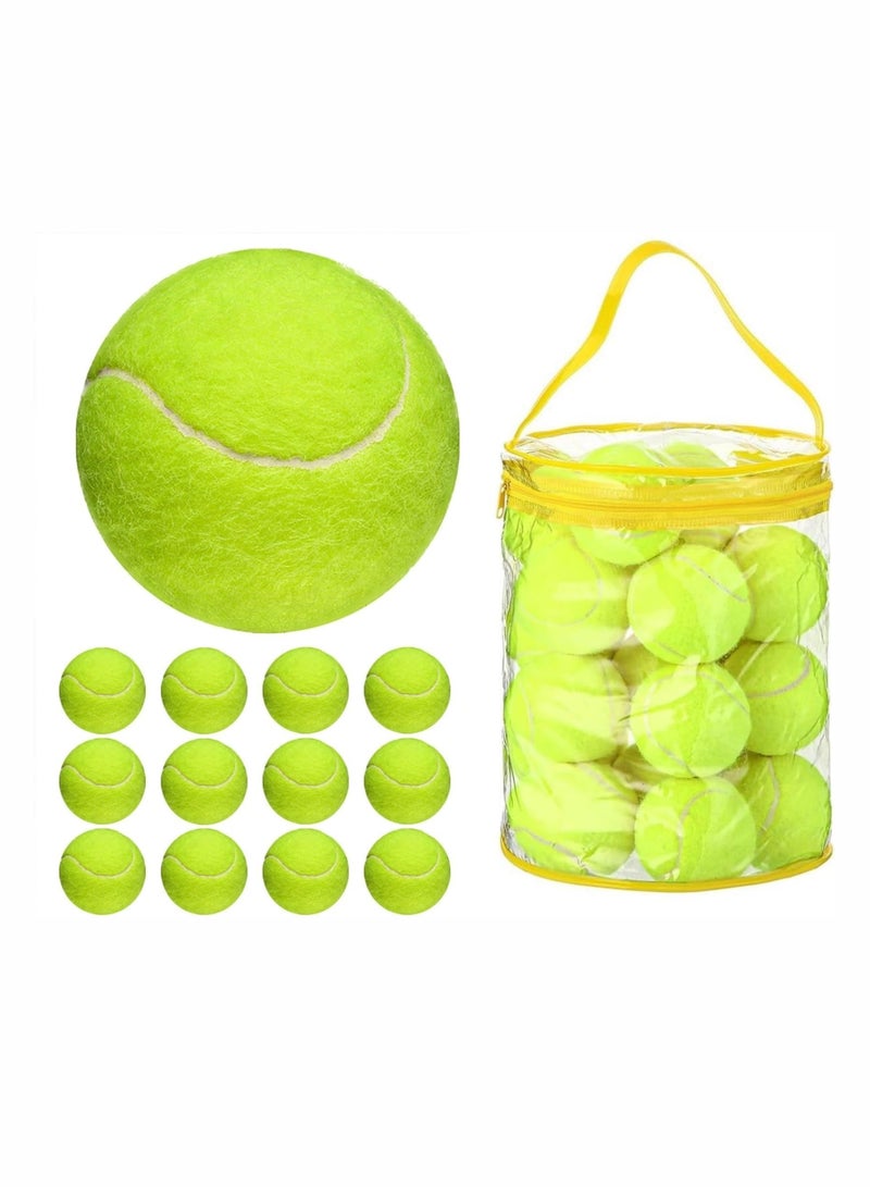 Generic 12 Pieces Advanced Pressure Tennis Balls Premium Training and Practice Tennis Balls for All Court Surfaces High Bounce and Durable Felt Ideal for Beginner and Professional Players Perfect for Dog Pl - Image 1