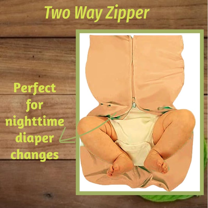 MammaChamp POD Zipper Swaddle Sleeping Bag Blankets Wrap Sack for Newborn Infant Baby 0-3 Months (Pack-of 2) (Biscuit+Grey) - Image 4