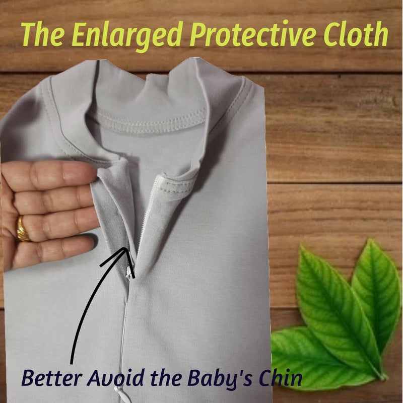 MammaChamp POD Zipper Swaddle Sleeping Bag Blankets Wrap Sack for Newborn Infant Baby 0-3 Months (Pack-of 2) (Biscuit+Grey) - Image 5