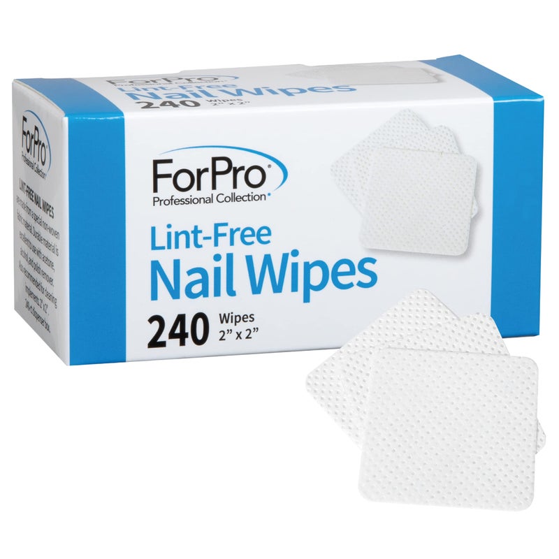 ForPro Professional Collection Lint-Free Nail Wipes, 2" x 2", Non-Woven Fabric Nail Wipes for Nail Polish Removal, White, 240-Count - Image 1