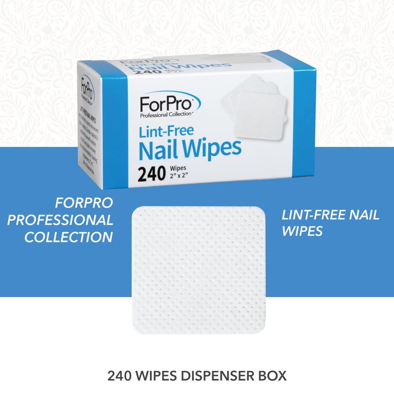 ForPro Professional Collection Lint-Free Nail Wipes, 2" x 2", Non-Woven Fabric Nail Wipes for Nail Polish Removal, White, 240-Count - Image 4