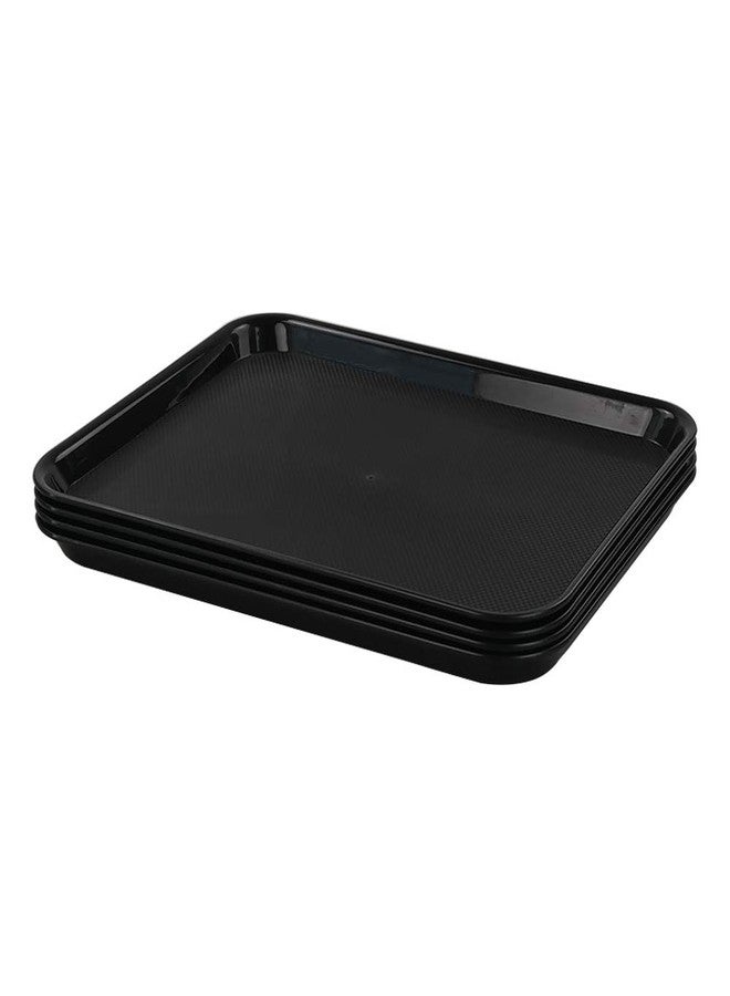 HOMMP Plastic Rectangular Fast Food Serving Trays, Set of 4 - Image 1