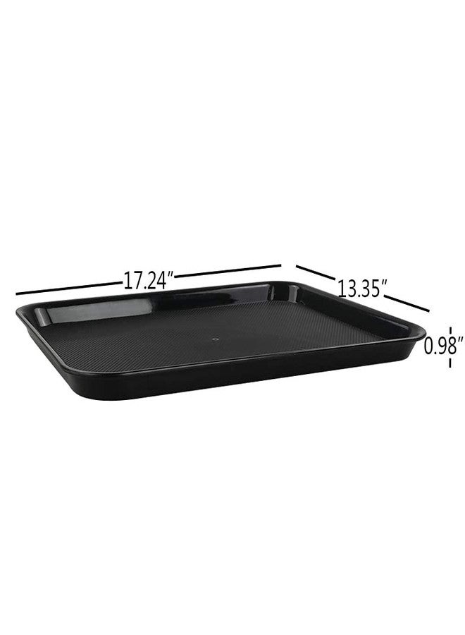 HOMMP Plastic Rectangular Fast Food Serving Trays, Set of 4 - Image 2