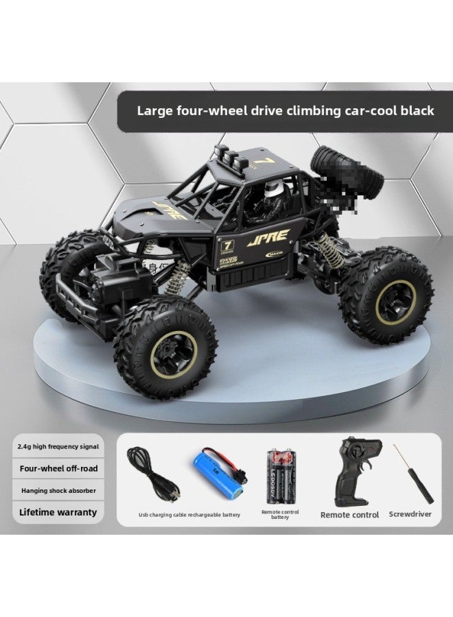 Children's Remote Control Off-road Vehicle High-level Sense Toy Travel Outdoor Play Car Charging High-speed Four-wheel Drive Climbing Car-Color:Alloy Black Large 28cm Four-wheel Drive Climbing Car 【 - Image 1