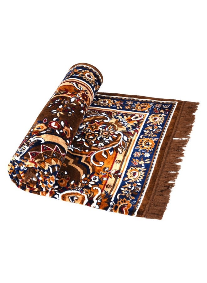 Kuber Industries Carpet | Velvet Floor Mat | Carpet for Hall | Carpet for Living Room | Carpet for Bedroom | Area Rug | Solid Prayer Mat |Heavy V.V Carpet | 3x5 Feet | Dark Brown - Image 2