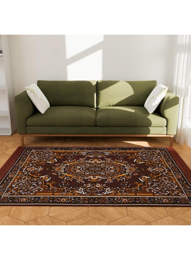 Kuber Industries Carpet | Velvet Floor Mat | Carpet for Hall | Carpet for Living Room | Carpet for Bedroom | Area Rug | Solid Prayer Mat |Heavy V.V Carpet | 3x5 Feet | Dark Brown - Image 4