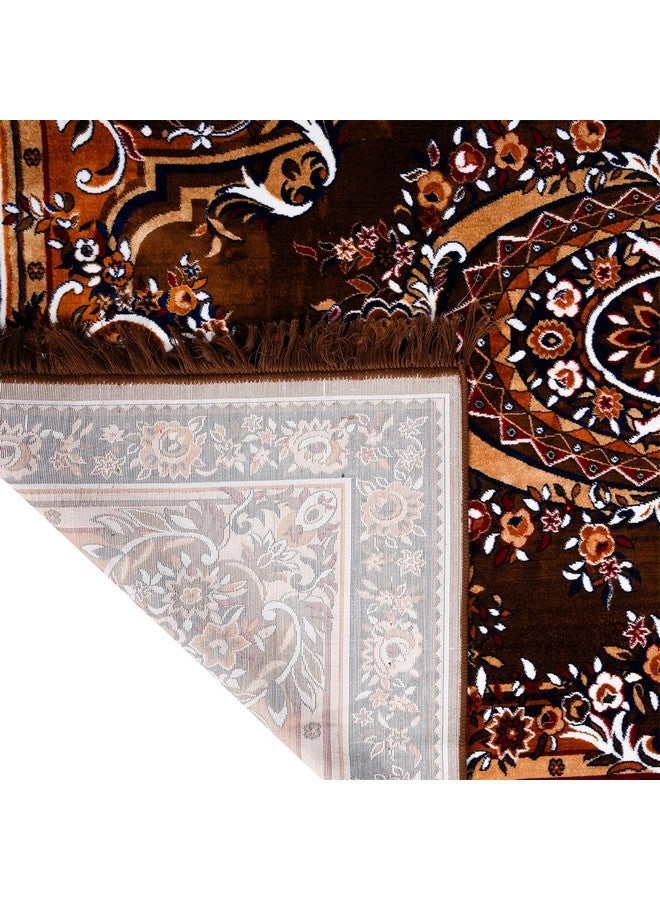 Kuber Industries Carpet | Velvet Floor Mat | Carpet for Hall | Carpet for Living Room | Carpet for Bedroom | Area Rug | Solid Prayer Mat |Heavy V.V Carpet | 3x5 Feet | Dark Brown - Image 5