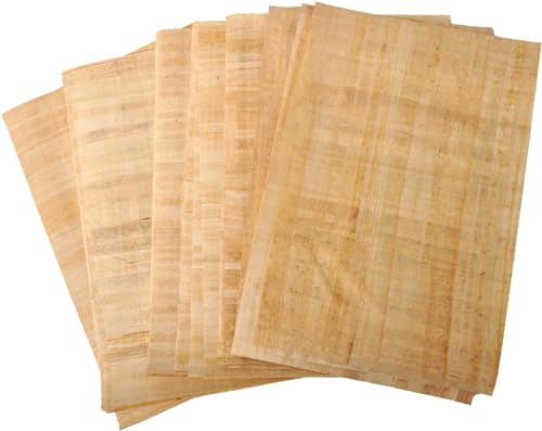 Nefertari 15 Egyptian Blank Papyrus Paper 12" X 8" (30 x 20 cm) Ancient Pharaoh, Alphabets Papyrus Sheets Papyri for Art Project Scrapbooking and School History Ideal Teaching Aid Scroll Paper + Book Mark Gift - Image 2
