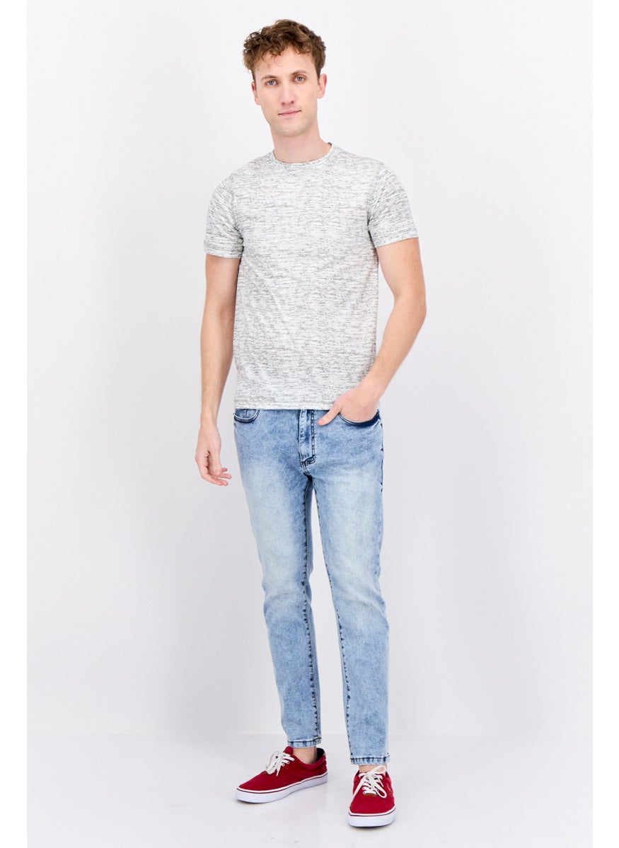 Company Eighty One - Men Crew Neck Short Sleeve Heather T-Shirt, Grey - Image 1