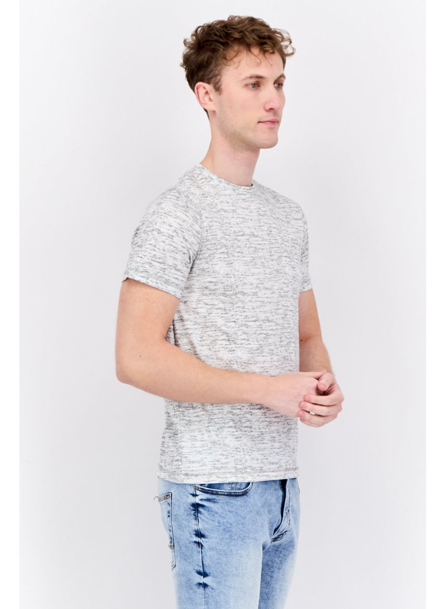 Company Eighty One - Men Crew Neck Short Sleeve Heather T-Shirt, Grey - Image 1