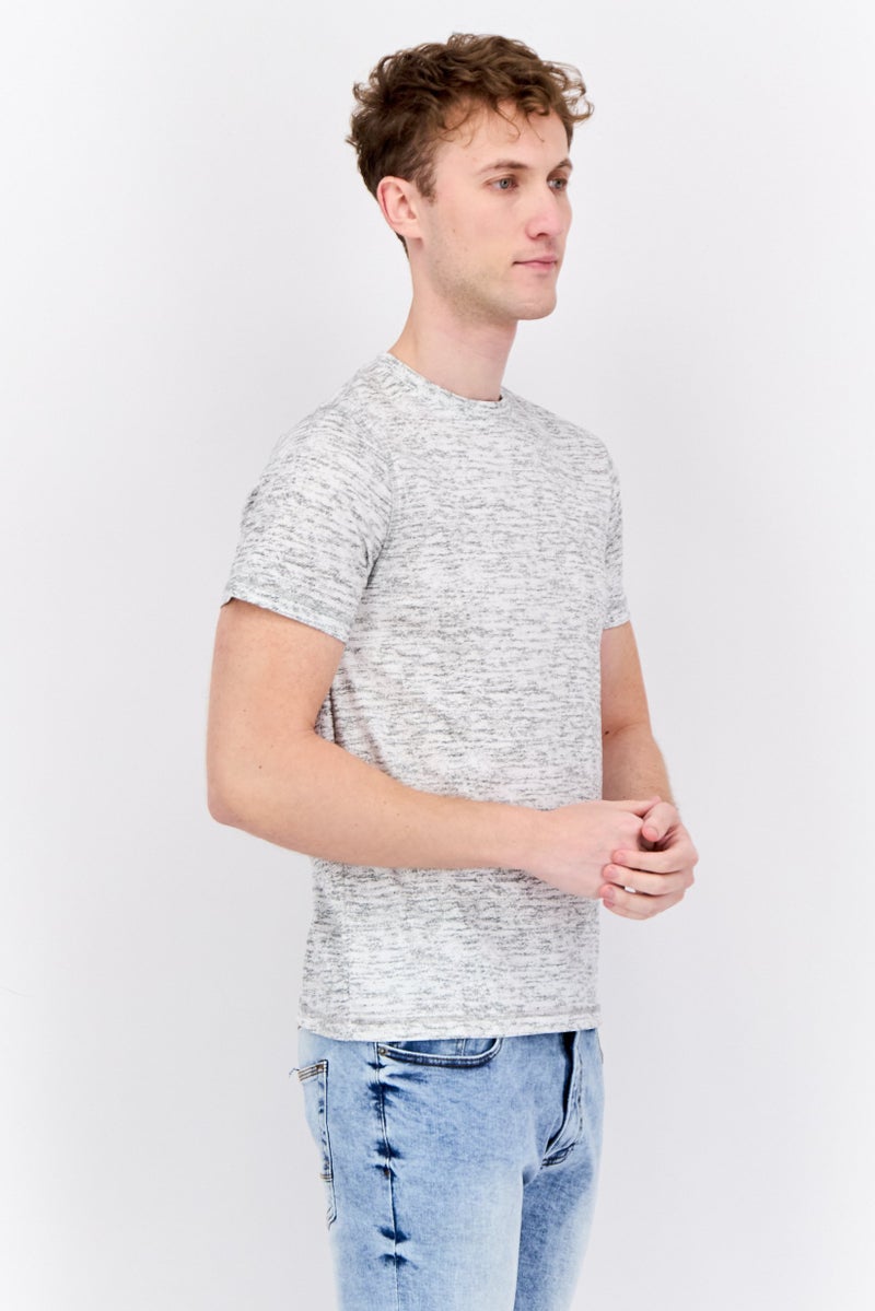 Company Eighty One Men Crew Neck Short Sleeve Heather T-Shirt, Grey - Image 2