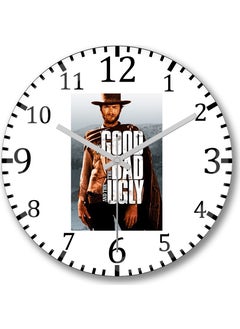 Print Shop The Good, Bad And Ugly Wall Clock Curved Real Glass