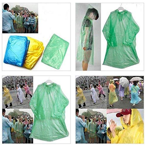 RUBS Raincoat Disposable Waterproof Reusable Rain Poncho for Men and Women (Multicolor, Free Size) Pack of 10 - Image 2