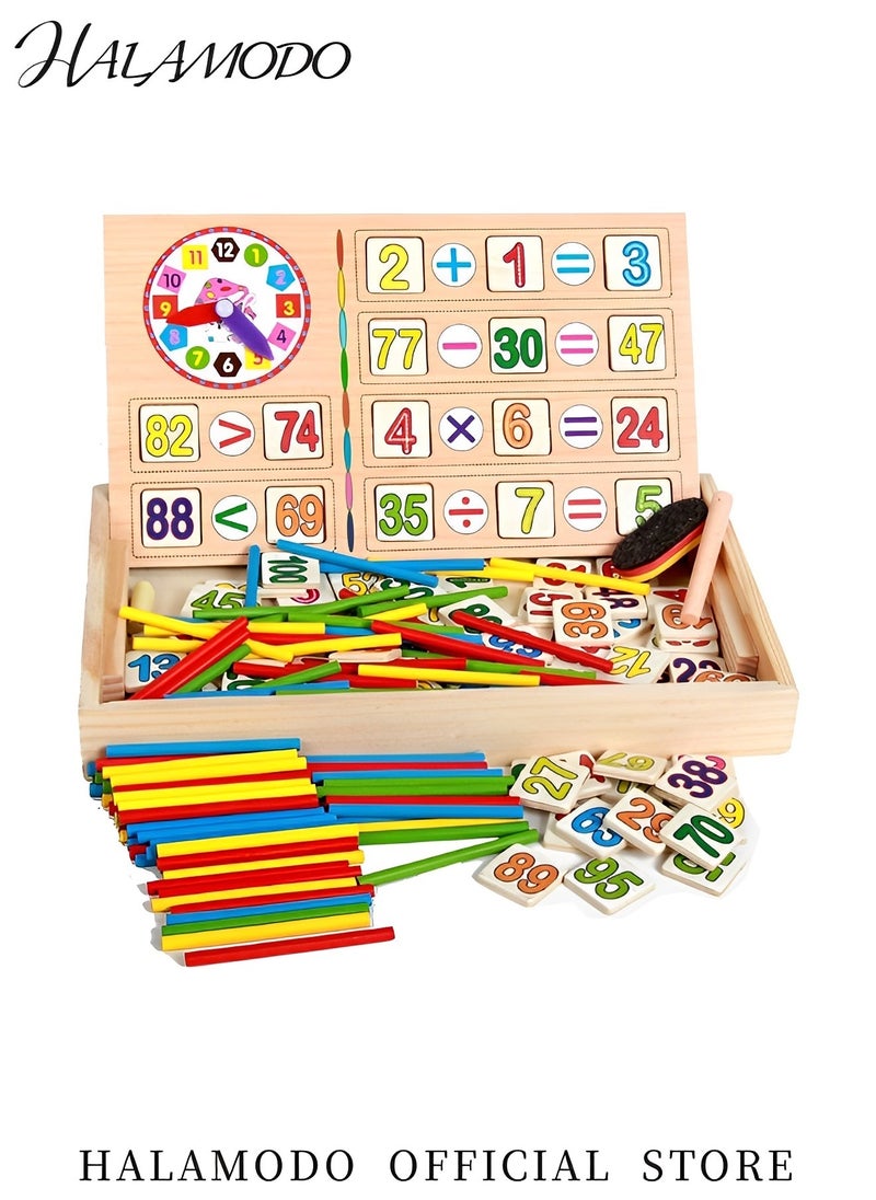 HALAMODO Kid's Counting Number Blocks & Sticks Montessori Toys a Wooden Activity Box to Learn to Count Early Childhood Educational Toys Homeschool Supplies for Math Manipulatives  - Image 2
