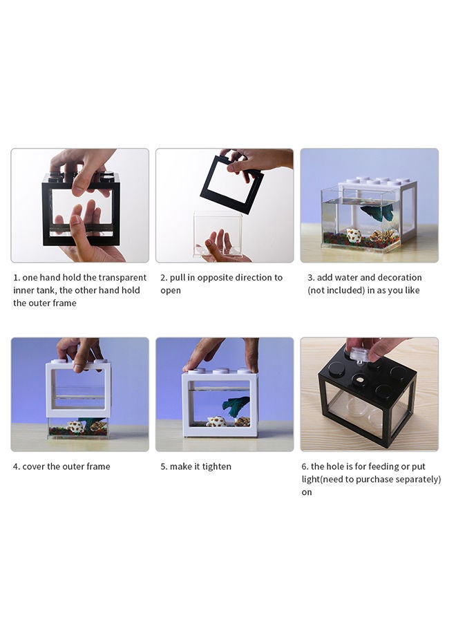 NIBEMINENT Mini Fish Tanks Row Aquarium White 12.00x8.00x10.50cm - Image 3