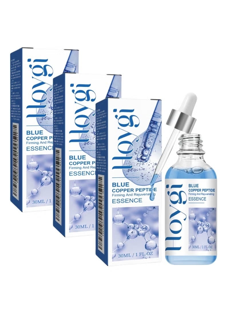 Hoygi 3-Pack Blue Copper Peptide Anti-Aging Serum- Skin Revitalizing Formula with Brightening Essence for Radiant Face 3x30ml - Image 1