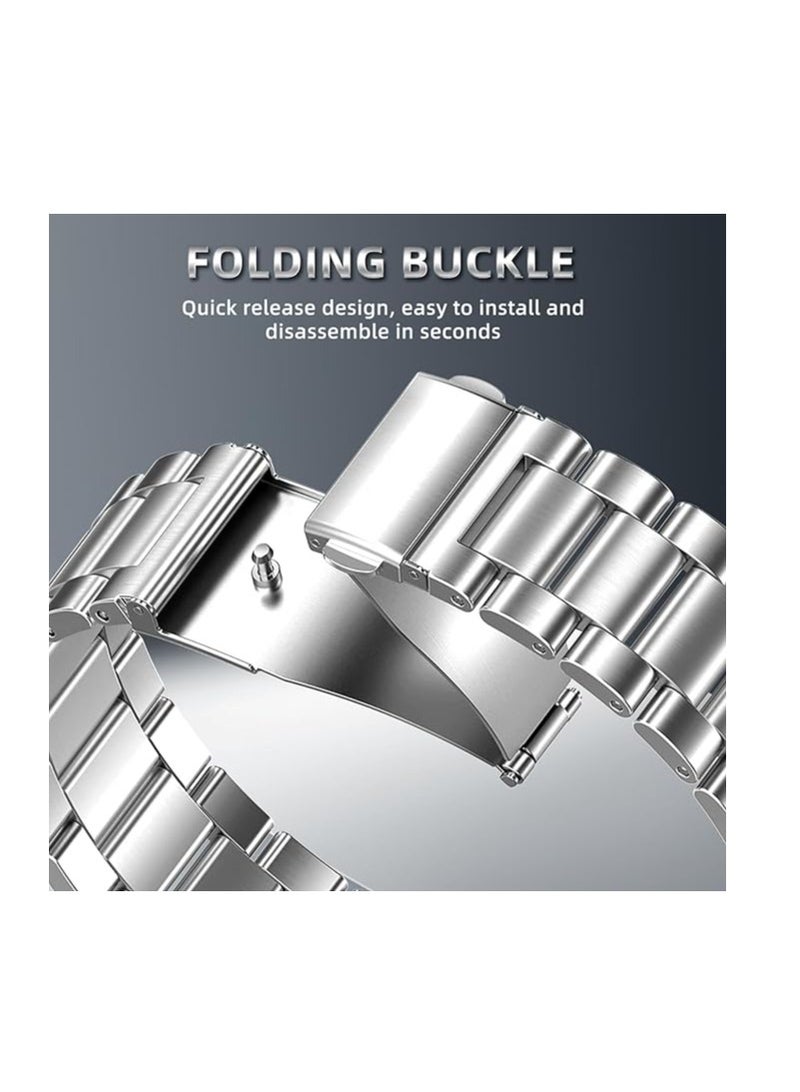 18mm Men's Metal Strap Compatible with Huawei Watch GT 5 41mm/Huawei Watch GT 4 41mm Stainless Steel silverr - Image 2