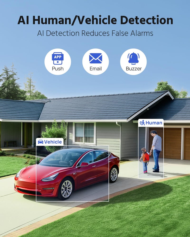 ANNKE 3K Two-Way Audio Security Camera System, 8CH 3K Lite H.265+ DVR with AI Human/Vehicle Detection, 4X 5MP/3K CCTV Wired Cams with Color Night Vision, 1TB HDD for Home Surveillance 24/7 Recording - Image 4