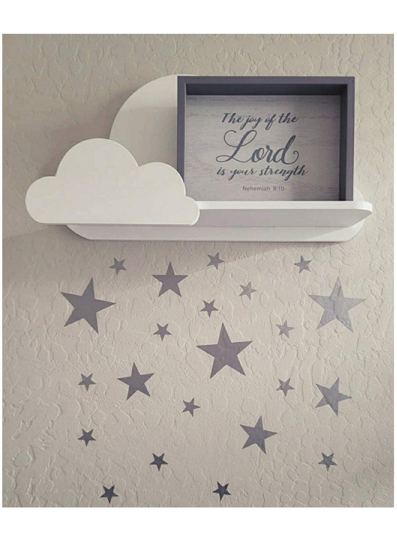 Eworld Set of 2 Wooden White Floating Shelves with water-resistant and Eco-Friendly Acrylic Paint, Ideal for Elevating Baby, Nursery, and Kids Room Wall Decor with Style and Durability. - Image 4