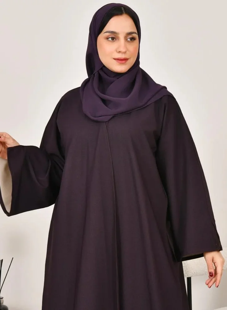 lamha abaya Double-faced abaya in purple and beige