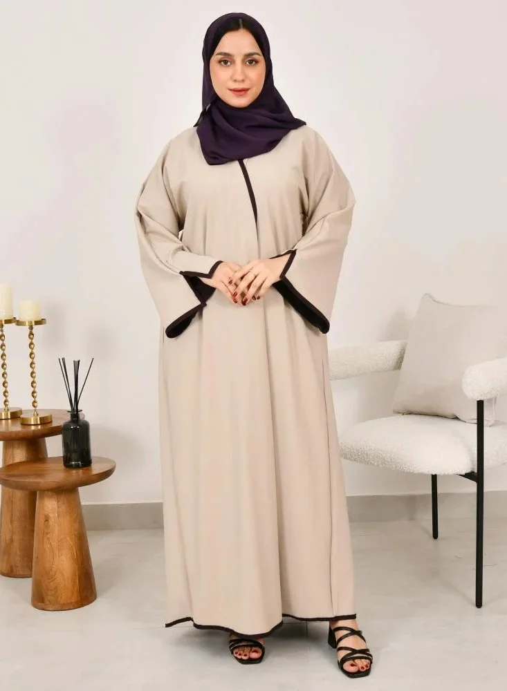 lamha abaya Double-faced abaya in purple and beige