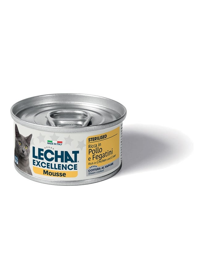 LeChat Excellence Mousse Sterilised Rich in Chicken and Livers 24*85g