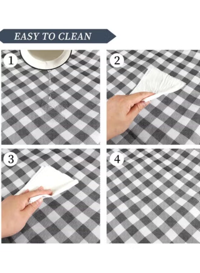 Picnic Mat Picnic Blanket Waterproof Beach Rug 200cmx200cm Picnic Mat Washable Lightweight with Handle Navy Blue Checkered for Hiking Travelling Outdoor Camping,Parks - Image 5