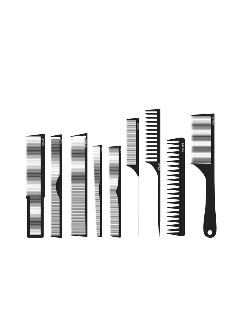 L3 - L3 Carbon Comb Set  Professional Salon and Barbershop Quality  Barbers and Hair Stylist - Image 1