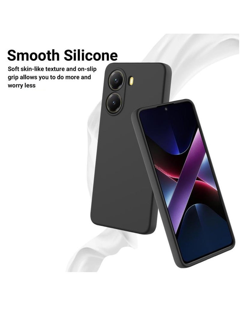 TIGER Xiaomi Poco X7 Pro 5G 2025 Premium Soft Liquid Silicone Case Cover – Black | Shockproof Slim Phone Case with Anti-Fingerprint Matte Finish | Precision Fit with Full Camera & Screen Protection - Image 3