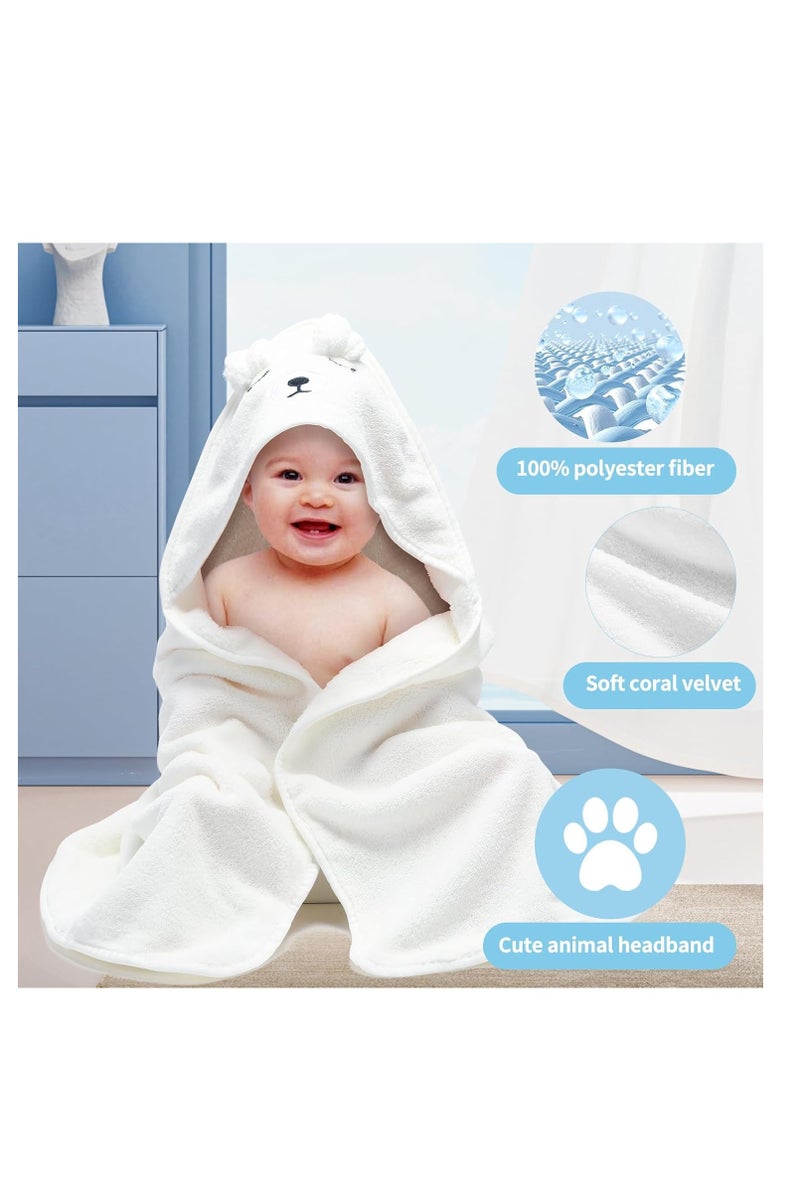 3 قطع من مناشف الأطفال المزودة بغطاء للرأس، مناشف قطنية فائقة النعومة للأطفال الرضع، مستلزمات الاستحمام للأطفال حديثي الولادة مزودة بغطاء للرأس، ماصة، لطيفة على البشرة الحساسة، تصميمات حيوانات لطيفة، مثالية للاستحمام - Image 3