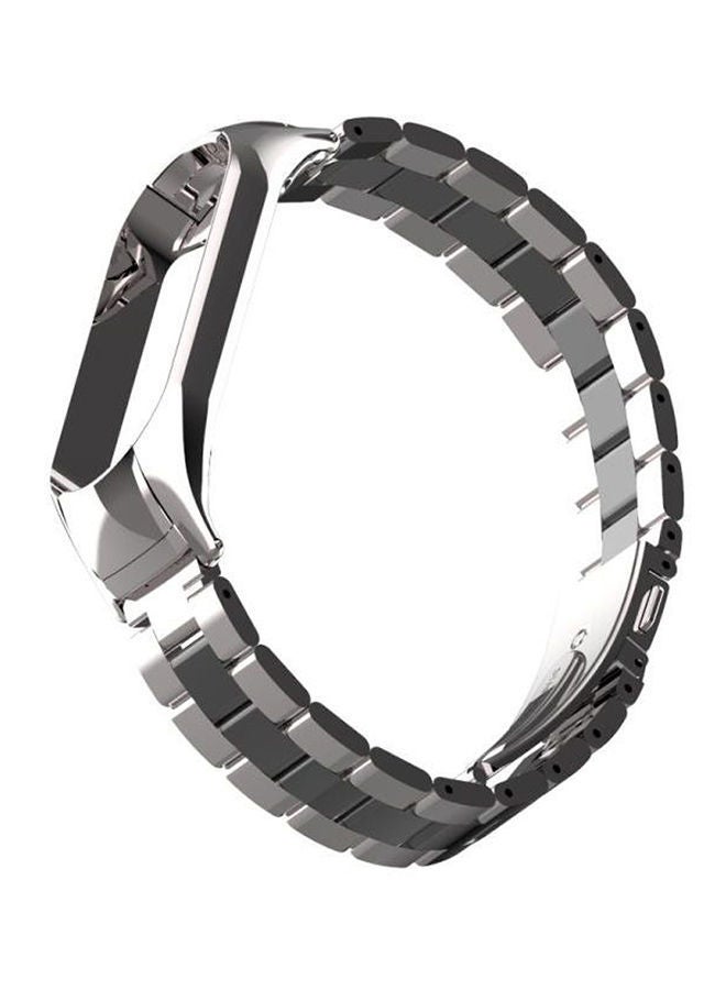 NIBEMINENT Xiaomi Mi Band 5 Double Spring Solid Three Stainless Steel Strap Black  - Image 3