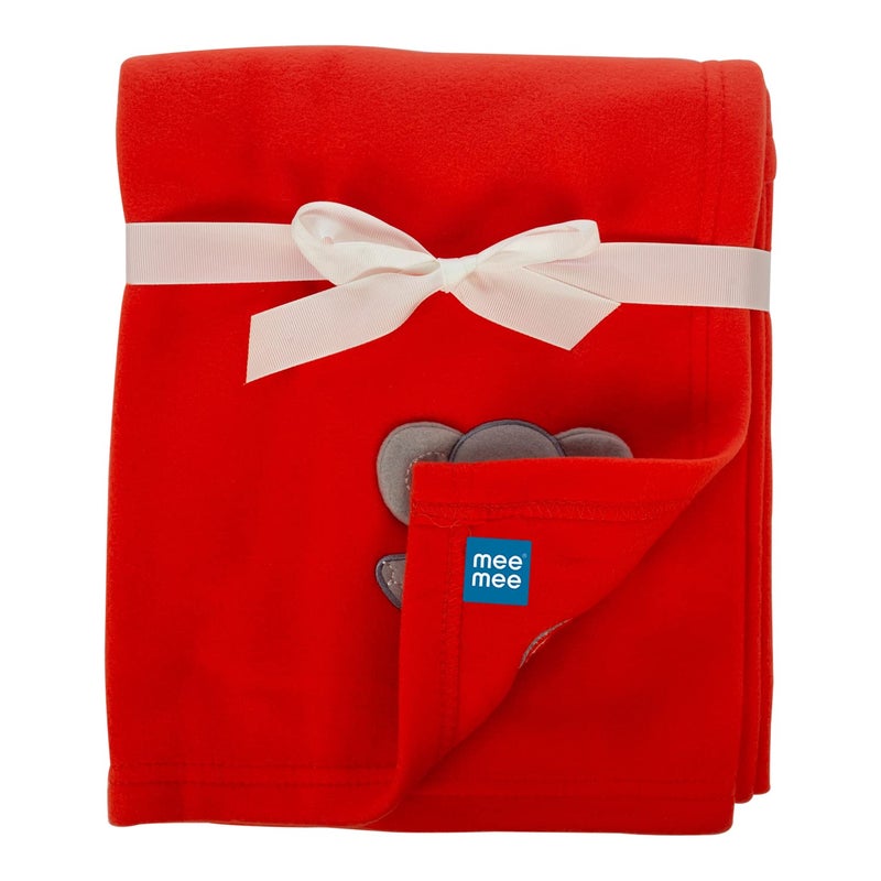 Mee Mee Ultra Soft Plush, Lightweight & Super Comfortable Baby Blankets, Swaddle for Infant & Toddler (Red) - Image 1