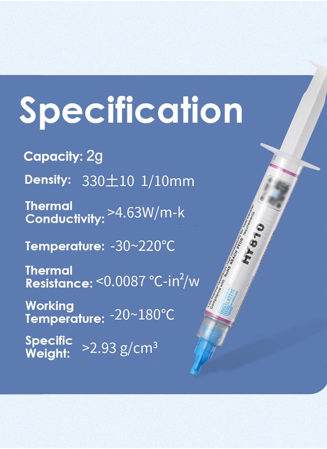 Halnziye Premium Performance Thermal Paste for Cooling All Processors CPU GPU PC PS4 Xbox Computers and Consoles High Thermal Conductivity Thermal Paste Long Durability Safe Application Non-Conductive  - Image 2