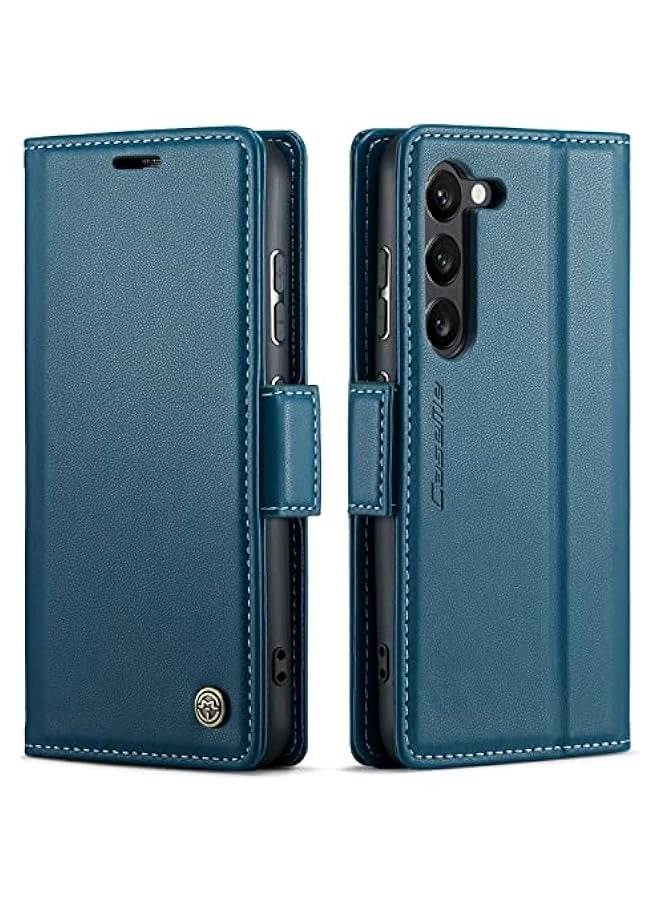 Samsung Galaxy S24 Wallet Case - Premium PU Leather Flip Folio Case with RFID Blocking, Credit Card Slots, Kickstand, and Shockproof Protection - Blue - Image 1