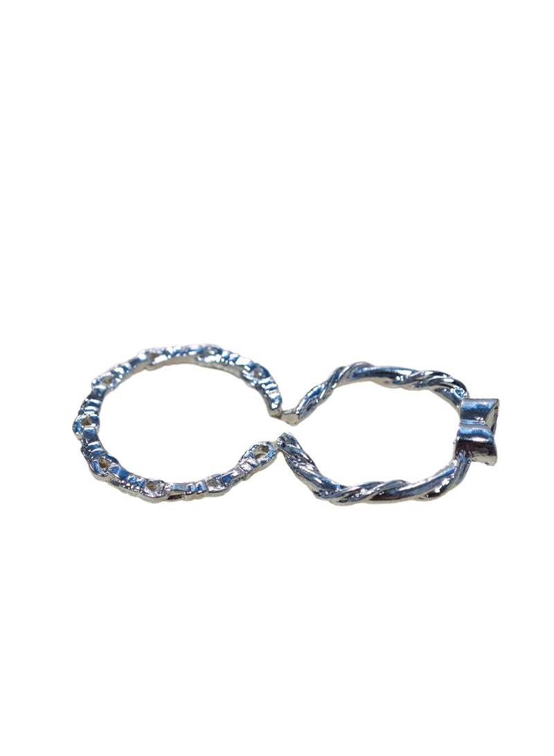 LumiArk Twisted Rings Set – Elegant Interwoven Design for Stylish Wear - Image 4