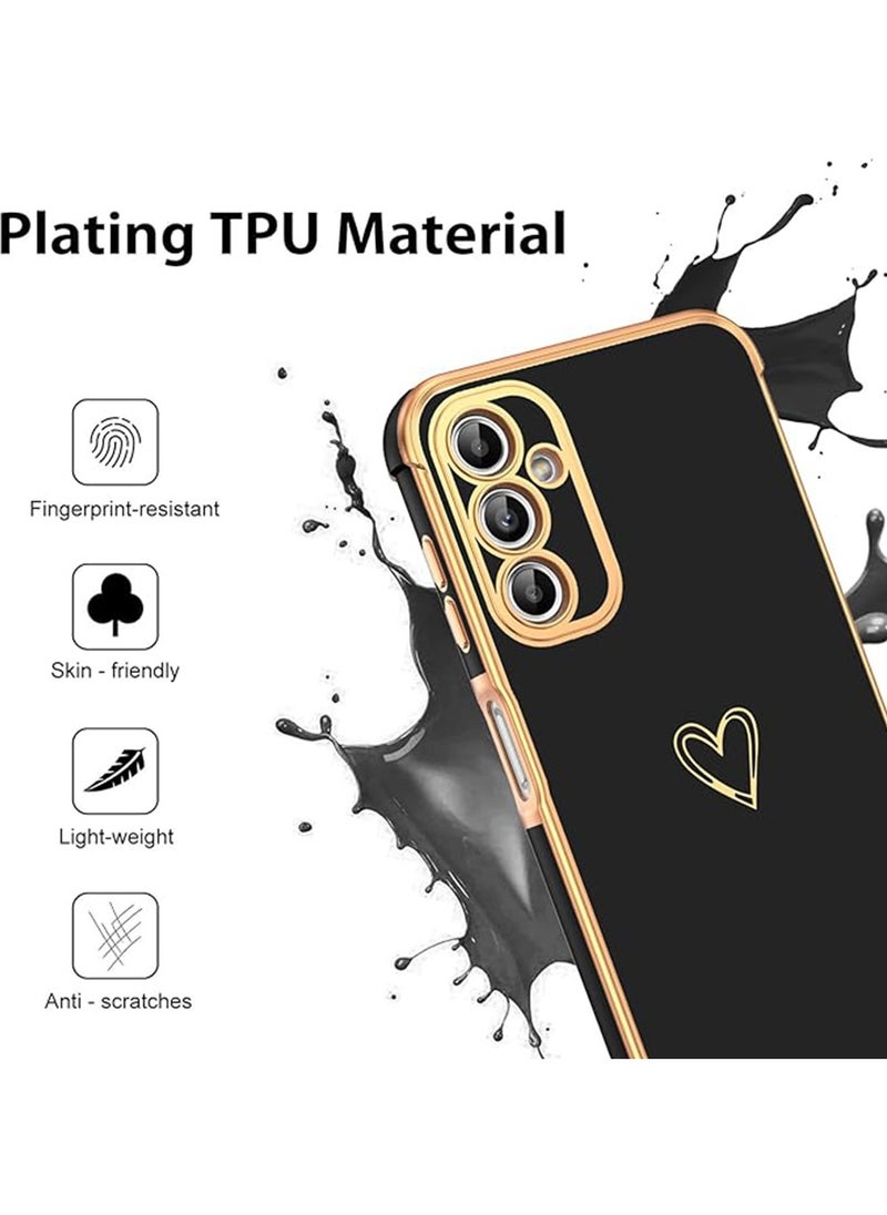 X-level for Samsung Galaxy A15 5G Case,Cute Heart Pattern Back Cover, Slim Fit Soft Flexible Shockproof TPU Bumper Protective Cover Women Girls Boys Men Non-Slip Lightweight Cover for Galaxy A15 5G, Black  - Image 2