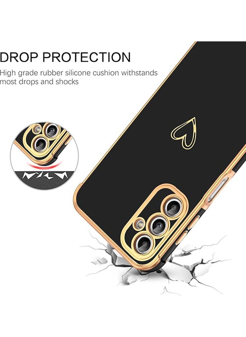 X-level for Samsung Galaxy A15 5G Case,Cute Heart Pattern Back Cover, Slim Fit Soft Flexible Shockproof TPU Bumper Protective Cover Women Girls Boys Men Non-Slip Lightweight Cover for Galaxy A15 5G, Black  - Image 3