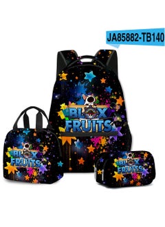 Blox Cartoon Backpack Three-piece Student School Bag 