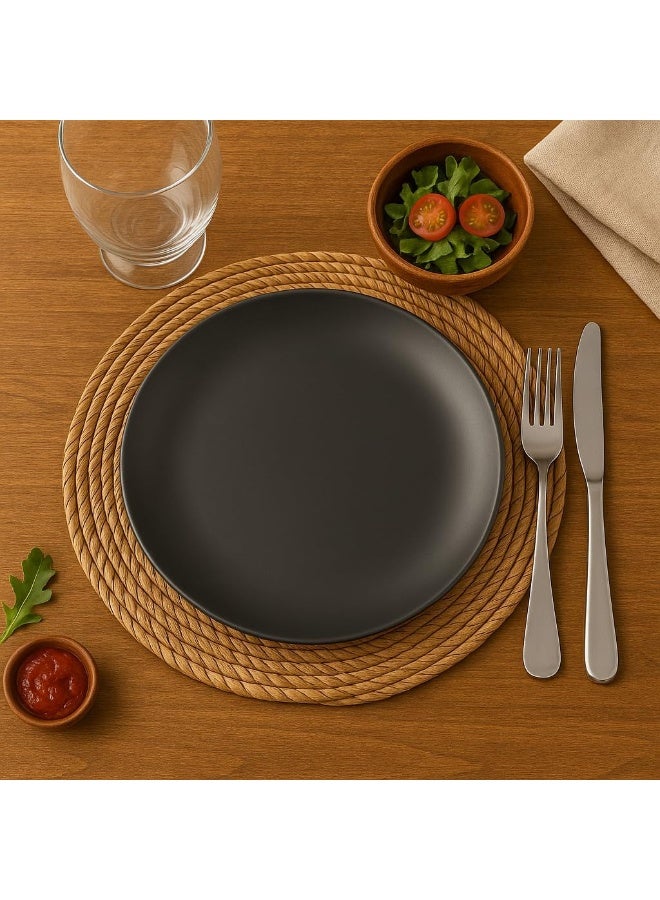 BS طقم أطباق جانبية من B&S ميترو رمادي غير لامع من الحجر الخزفي - 8 بوصة، أطباق سيراميك حديثة للحلويات والسلطات، مجموعة من 4 - Image 4