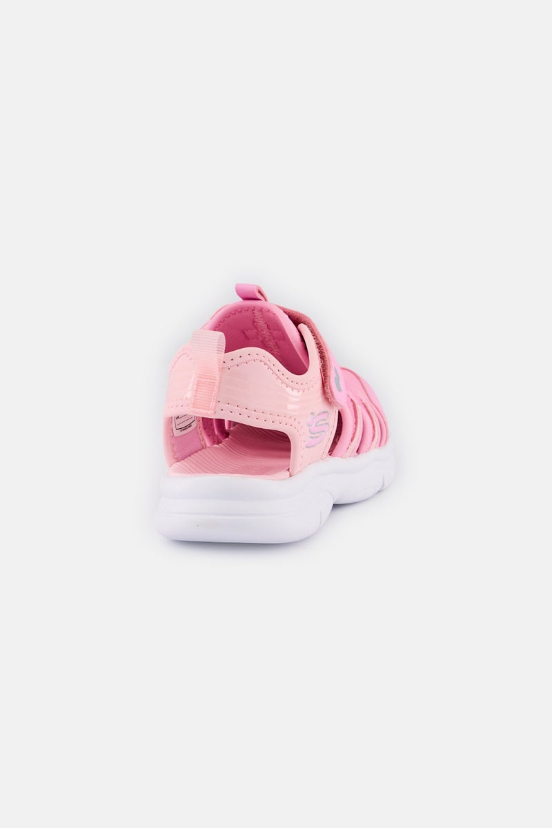 SKECHERS Kids Girl Flex Flash Epic Breeze Velcro Closure Outdoor Sandals, Pink  - Image 3