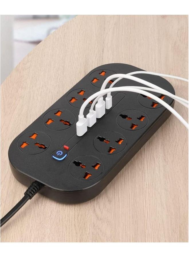 HOMESTAR 2 meter Universal Power Extension Cord with 8 Plugs and 3 USB Outlets - Image 4