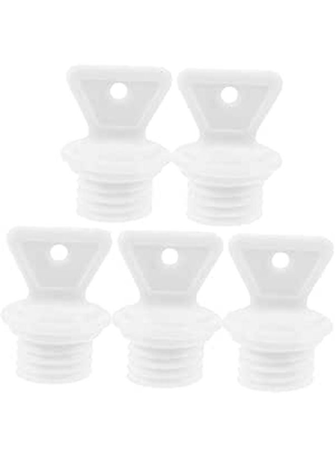 5pcs Leakproof Hot Water Bottle Caps Replacement Sealing Stoppers Small White Plugs - Image 1