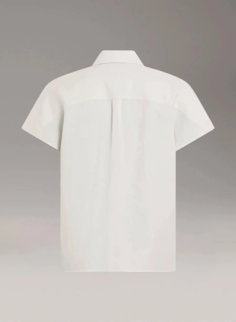 Calvin Klein Chalk Linen Blend Shirt for Women | Best Price UAE