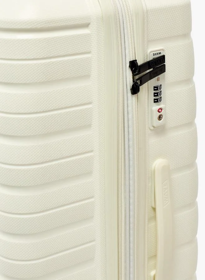 Wave  3-Piece Textured Hardcase Luggage Trolley Set With Retractable Handle for Women | Best Price UAE