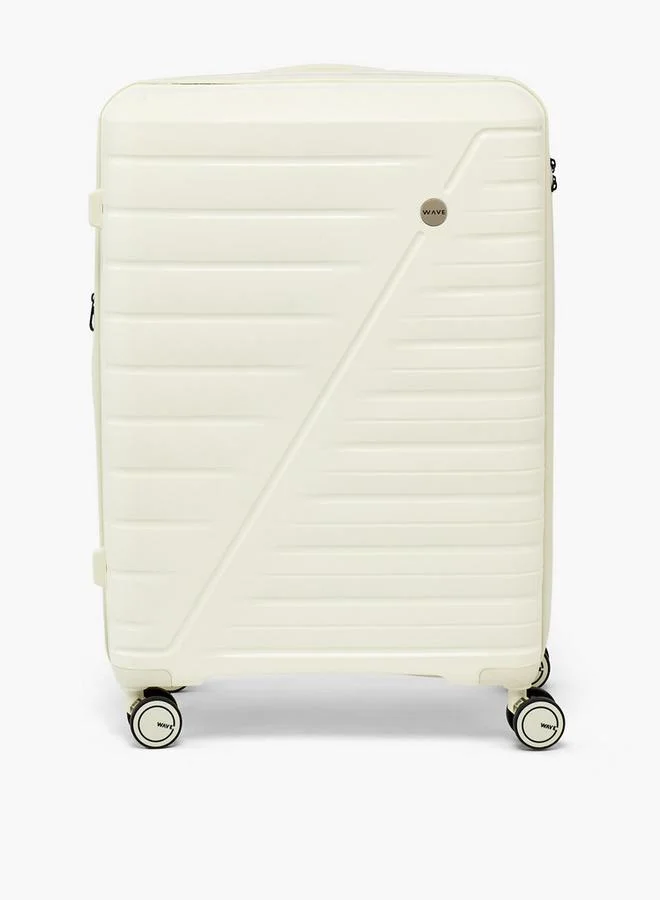 Wave  3-Piece Textured Hardcase Luggage Trolley Set With Retractable Handle for Women | Best Price UAE