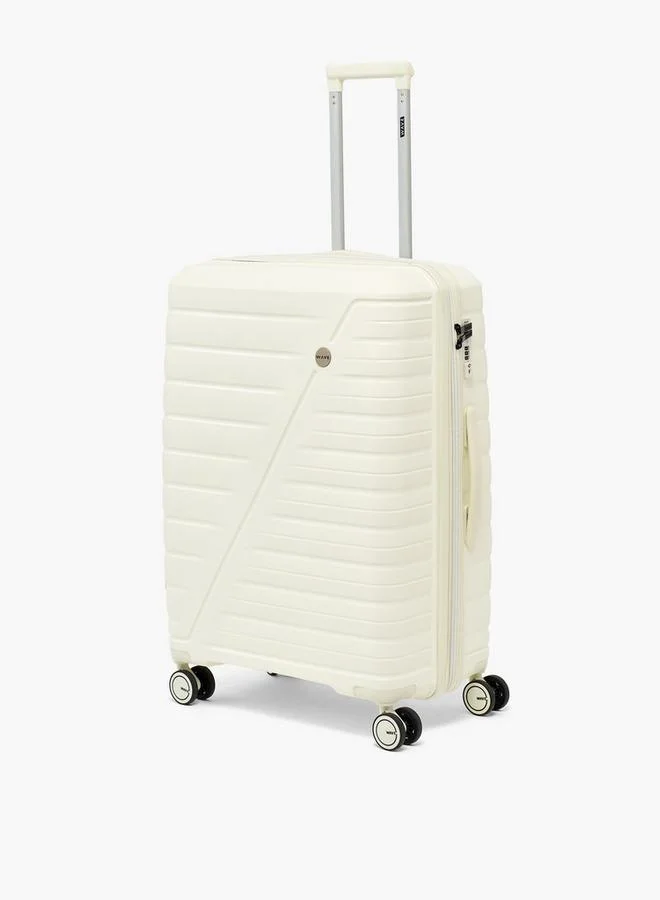 Wave  3-Piece Textured Hardcase Luggage Trolley Set With Retractable Handle for Women | Best Price UAE