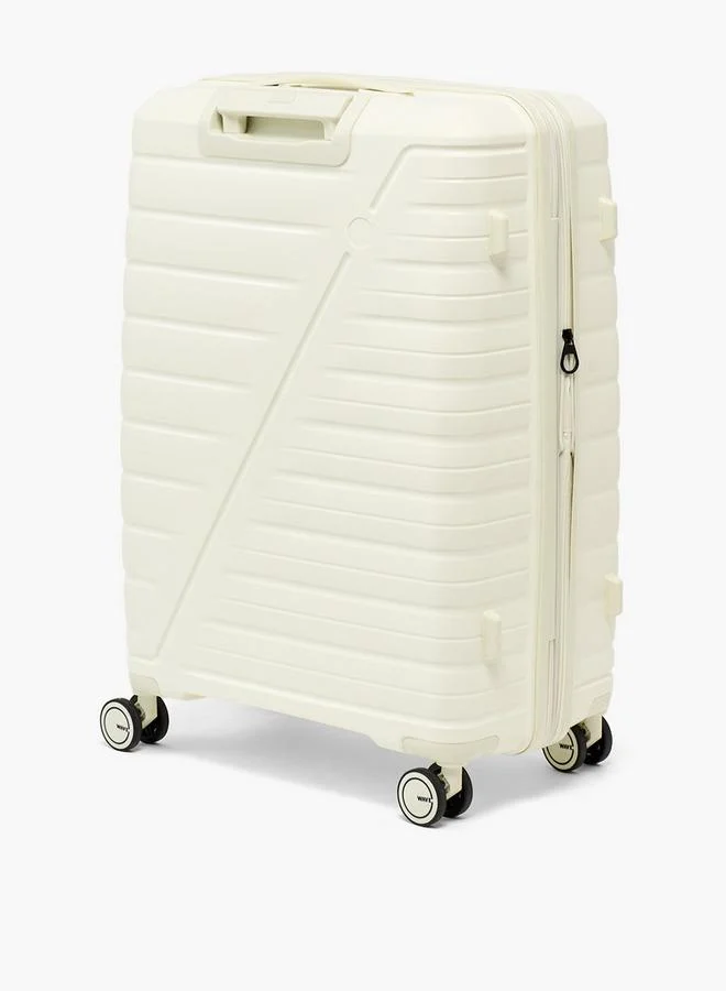 Wave  3-Piece Textured Hardcase Luggage Trolley Set With Retractable Handle for Women | Best Price UAE