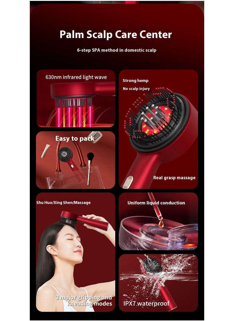 RUKYU - Multifunctional 3-in-1 Electric Scalp Massage Comb, Head Massager, Hair Massager, Portable Smart Scalp Hairbrush, Home Head Red Light Hair Care and Hairdressing Comb, Scalp Meridian Massager, Waterproof Design - Image 1