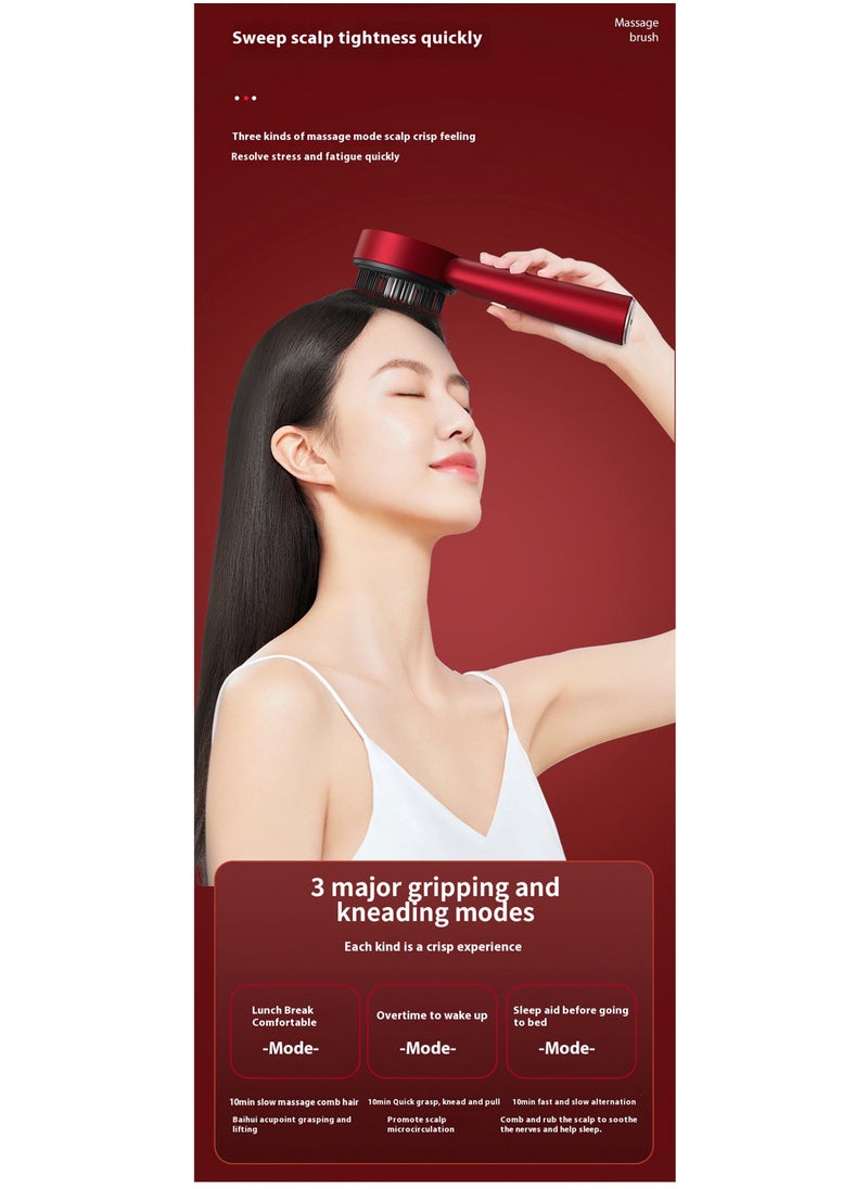 RUKYU - Multifunctional 3-in-1 Electric Scalp Massage Comb, Head Massager, Hair Massager, Portable Smart Scalp Hairbrush, Home Head Red Light Hair Care and Hairdressing Comb, Scalp Meridian Massager, Waterproof Design - Image 1