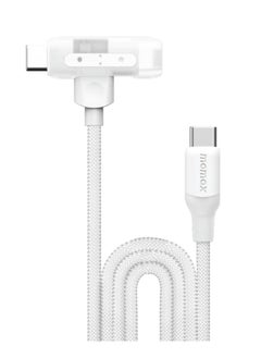 1-Link Flow Duo 2-IN-1 USB-C to USB-C + Lightning Braided Cable 1.5m -  MFi Certified, Fast Charging, Heavy Duty 35,000 Bends, for iPhone 15/14/13/12 Pro Max/Pro/Plus, Samsung S24/S23 - White - pzsku/Z4E345AC8BF4E2803ED9BZ/45/_/1719316672/b14aeb42-c646-4cf5-8a2a-bda8e08272db